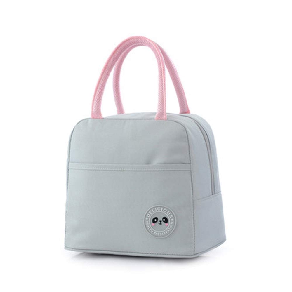 Bolsa de Picnic Bolsas bento impermeables for picnic que mantienen la comida caliente Bolsas de Almuerzo(Grey)