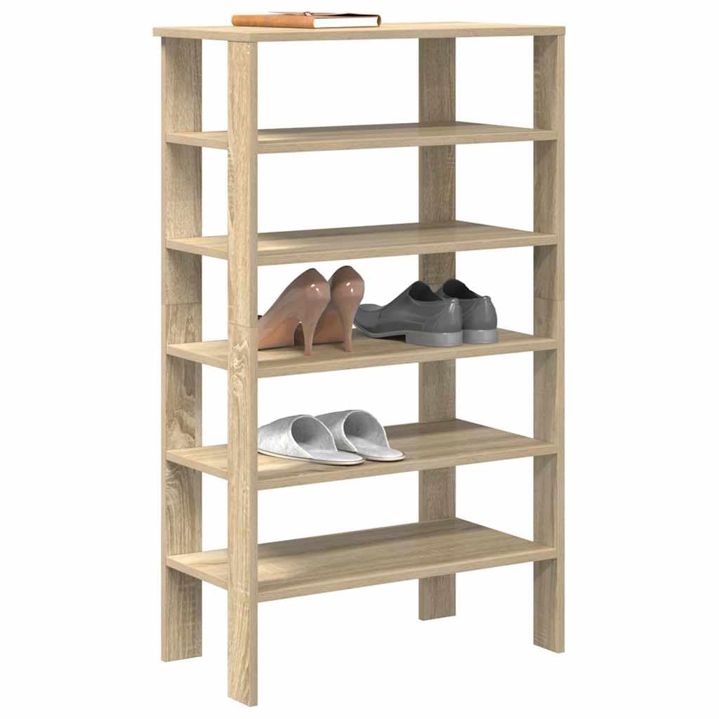 Regał na buty 61x32x105 cm drewno drewno dąb sonoma | 3 półki, oszczędność miejsca, stabilne, odpowiednie do wejścia i korytarza
