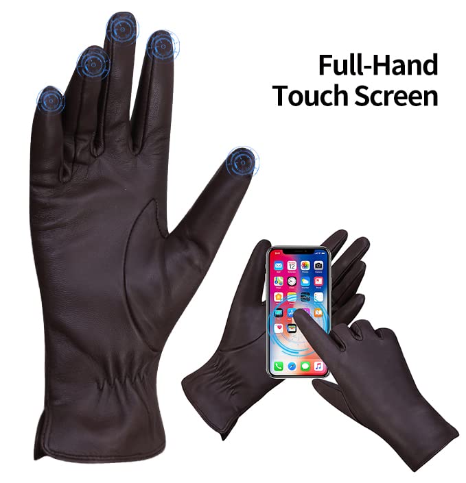 MGGMOKAY Womens Nappa Lambskin Gloves