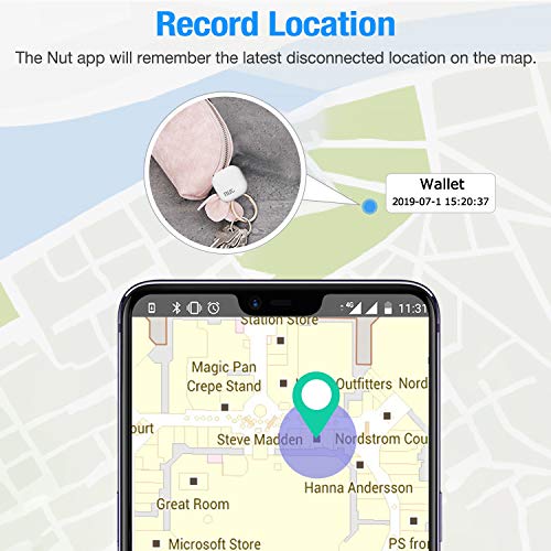 Key Finder, DinoFire Key Finder with App for Android/iOS Phone, Key Finder Locator for Purse Wallet Keychain, Phone Finder with One Touch Find & Anti-Loss Function, White