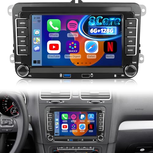 NHOPEEW 8-Kern 6 + 128G 7 Zoll Android-Autoradio für VW Passat B6 B7, Golf