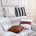 GALMAXS7 Boho Throw Pillow Covers 18 x 18 Set of 4 - Modern Stripe Geometric Farmhouse Decorative Pillow Cover Sets for Pillows - Couch Sofa Bed,Faux Leather Black and White Pillow Covers
