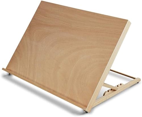 WWFS - Tablero de dibujo de madera para escritorio tablero de dibujo de acuarela caballete de bocetos pintura al óleo estante de bocetos de madera