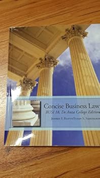 Textbook Binding Concise Business Law, BUSI 18, De Anza College Edition Book