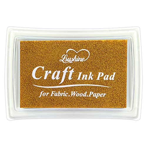 Craft Ink Pad for Rubber Stamps Paper Wooden Fabric Scrapbooking Non-Toxic Finger Ink Pads for Kids (Gold)