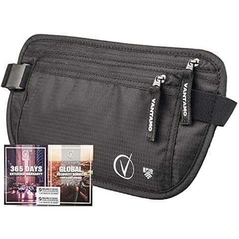 Riñonera Viaje Interior Anti RFID con Funda para Pasaporte Cover