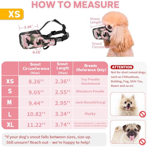 Image of Dog Muzzle, Soft Mesh No Barking Pet Muzzles for Small Medium Large Sized Dogs, Breathable Drinkable Dog Mouth Guard Adjustable Puppy Muzzle to Prevent Dogs Biting Chewing and Licking, Pink