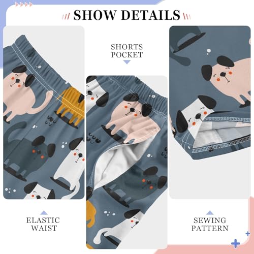 ZZXXB Lovely Puppy Dog Boys Long Pants Soft Trousers Elastic Waist Kids Lounge Bottoms with Pockets S-XL4