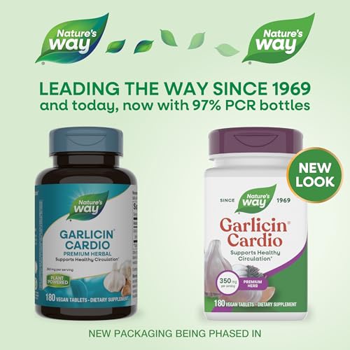 Nature's Way Garlicin Cardio Odorless Garlic Tablets, Vegan, 180 ct - image 2