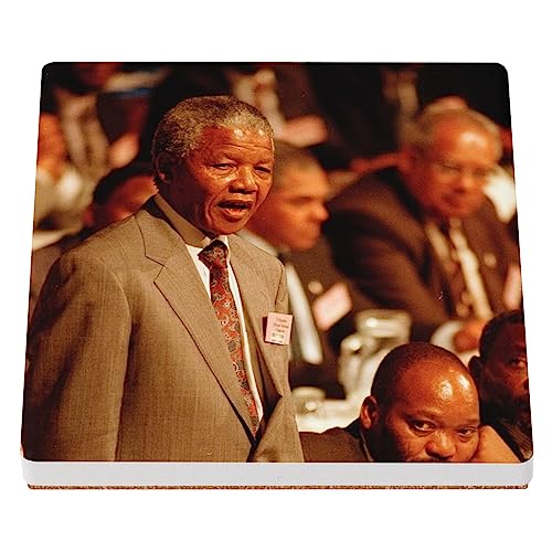 sous Verre en céramique - Nelson Mandela Militant Droits Humains Afrique du Sud - 1 unité (100 x 100 mm)