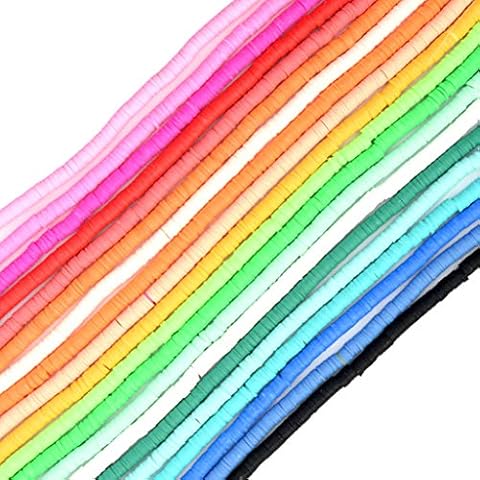 8000Pcs Clay Beads Clay Bracelet Beads 6mm Flat Round Clay Beads Clay Spacer Beads Flat Colorful Clay Beads About 20strands Clay Beads for Jewelry Making Bracelets Necklace Crafts (20 Color, 6mm) Cover