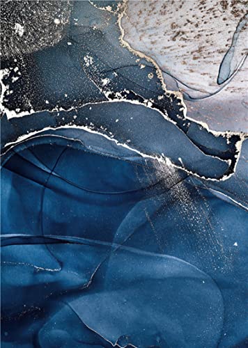 Impression murale HD pétale bleu or pour illuminer un salon sans cadre 60x80