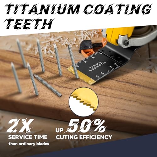 AIFICUT 26pcs Oscillating Saw Blades Titanium Multitool Blades for Wood Plastics Metal oscillating Tool Blades Kits Fit Rockwell Ridgid Ryobi Milwaukee Chicago Craftsman Dewalt - Image 6
