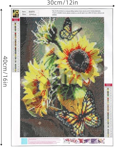 Image of Jasol Diamond Painting Kit, 40x30 Cms, Full Drill, 5D Crystals, Home Wall Decor Gift Set (Flower Yellow M45604)