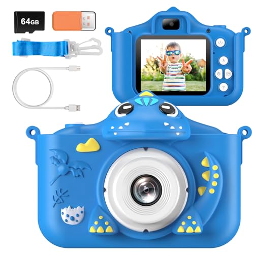 Adicop Camara Fotos Infantil, 2.0' Camara de Fotos para Niños, 1080P HD Cámara de Fotos 64GB SD Cámara Infantil Juguetes Niñas 3-10 Años Regalos de Cumpleaño Regalos Comunion
