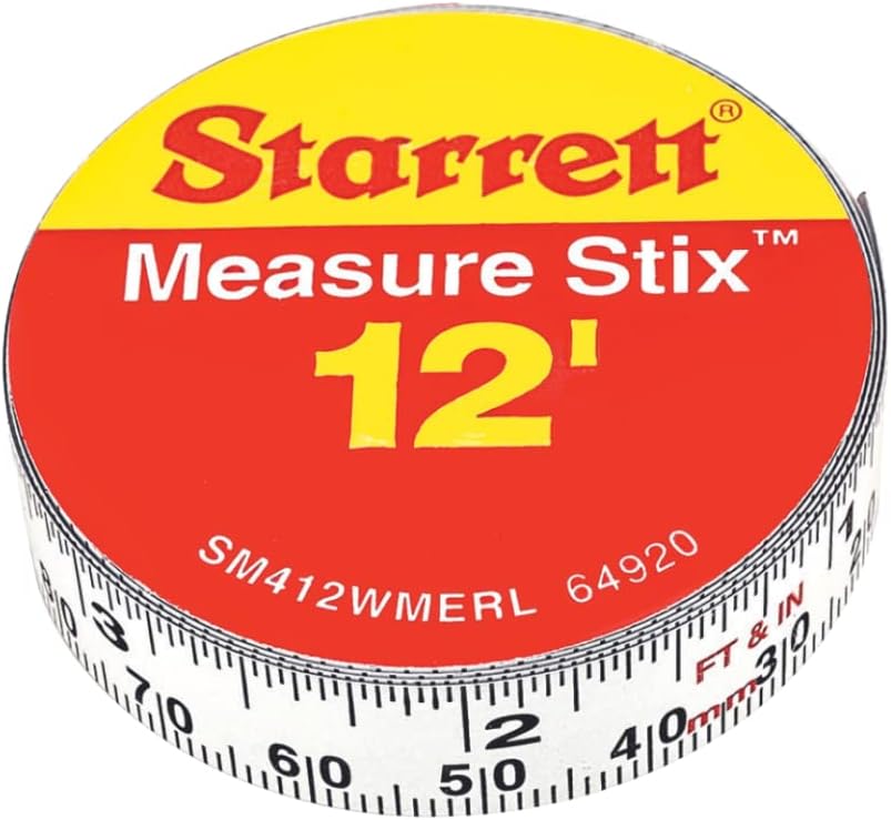 Starrett Tape Measure Stix 4M - SM412WMERL Precision Steel Imperial and Metric Measurement - Home Improvement Right-to-left Reading Long Lasting Tape