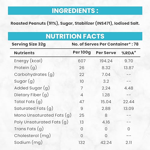 Image of Trubite Classic Peanut Butter (Crunchy) (2.5kg) | 26g Protein | Cholesterol Free | Indian Recipe | Delightful Taste (2.5KG)