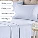 Light Blue and White Striped Sheets - 1 Flat & 1 Fitted Sheet & 2 Pillowcases w/ Deep Pockets - Wrinkle & Fade Resistant - Ultra-Soft, Breathable & Cooling - Luxury Pinstripe Bedding - Queen Size