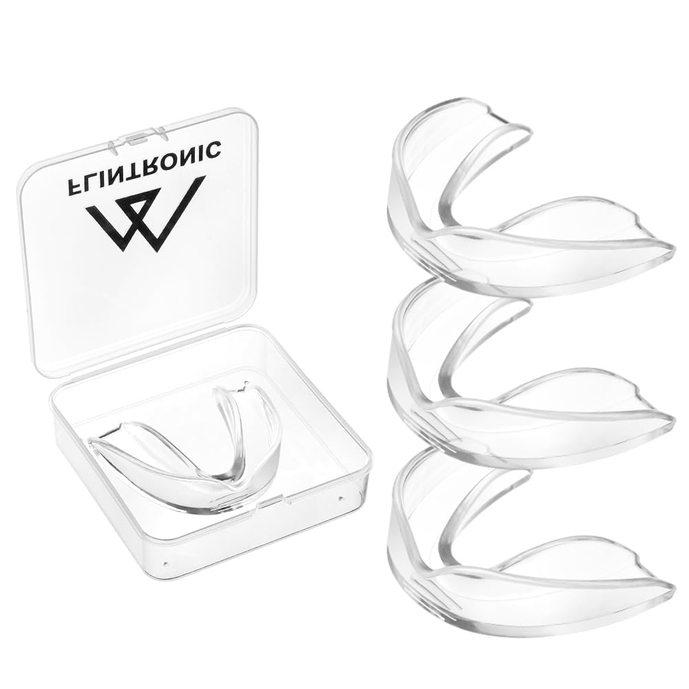 Flintronic 4 Piezas Protector Bucal para Dormir, Férula de Descarga para Bruxismo y Roncar