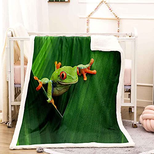 Couverture polaire grenouille microfibre chaude impression 3D - 3