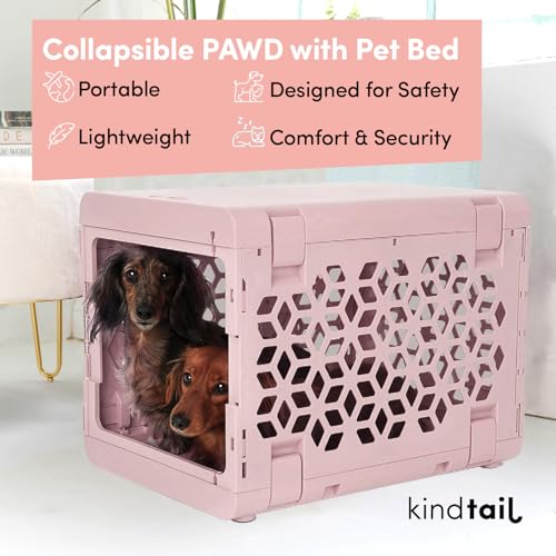 KindTail-PAWD-Collapsible-Dog-Crate-Washable-Dog-Bed-Stylish-Pet-Crate-with-Comfortable-PAWD-Pad-Safe-Indoor-Puppy-or-Dog-Kennel-Set-Lightweight-Compact-Portable-for-Travel-Small-White KindTail PAWD Collapsible Dog Crate Washable Dog Bed Stylish Pet Crate with Comfortable PAWD Pad Safe Indoor Puppy or Dog Kennel Set Lightweight Compact Portable for Travel Small White