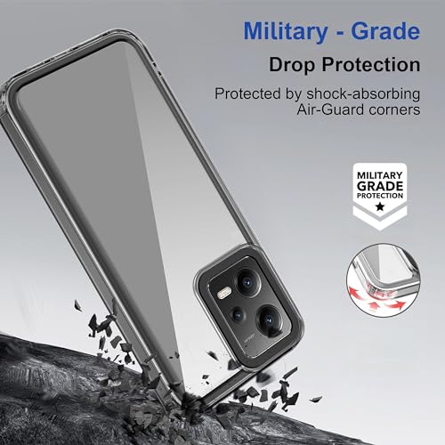 Zapcase Back Case Cover for Mi Redmi Note 12 5G / Poco X5 5G | Compatible for Mi Redmi Note 12 5G / Poco X5 5G Back Cover | Case Cover with Camera Protection | (TPU + PC | Translucent Black) - Image 4