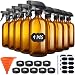 9 Pack Glass Spray Bottle 16oz, Empty Amber Spray Bottle Refillable Container for Essential Oils,Cleaning Products,Aromatherapy spray device