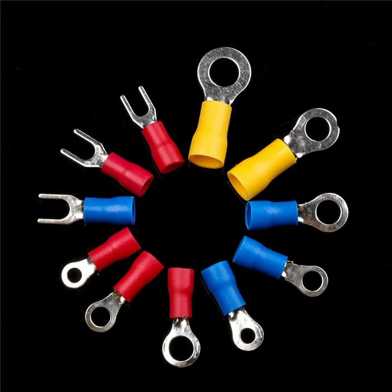 Terminales EléCtricos,Terminales Cables Electricos 280/300/480 unids Conector de cable aislado Alambre eléctrico Surtido Crimp Spade Butt Anillo de tenedor Conjunto de anillos Lugs Rolled Terminals Ki