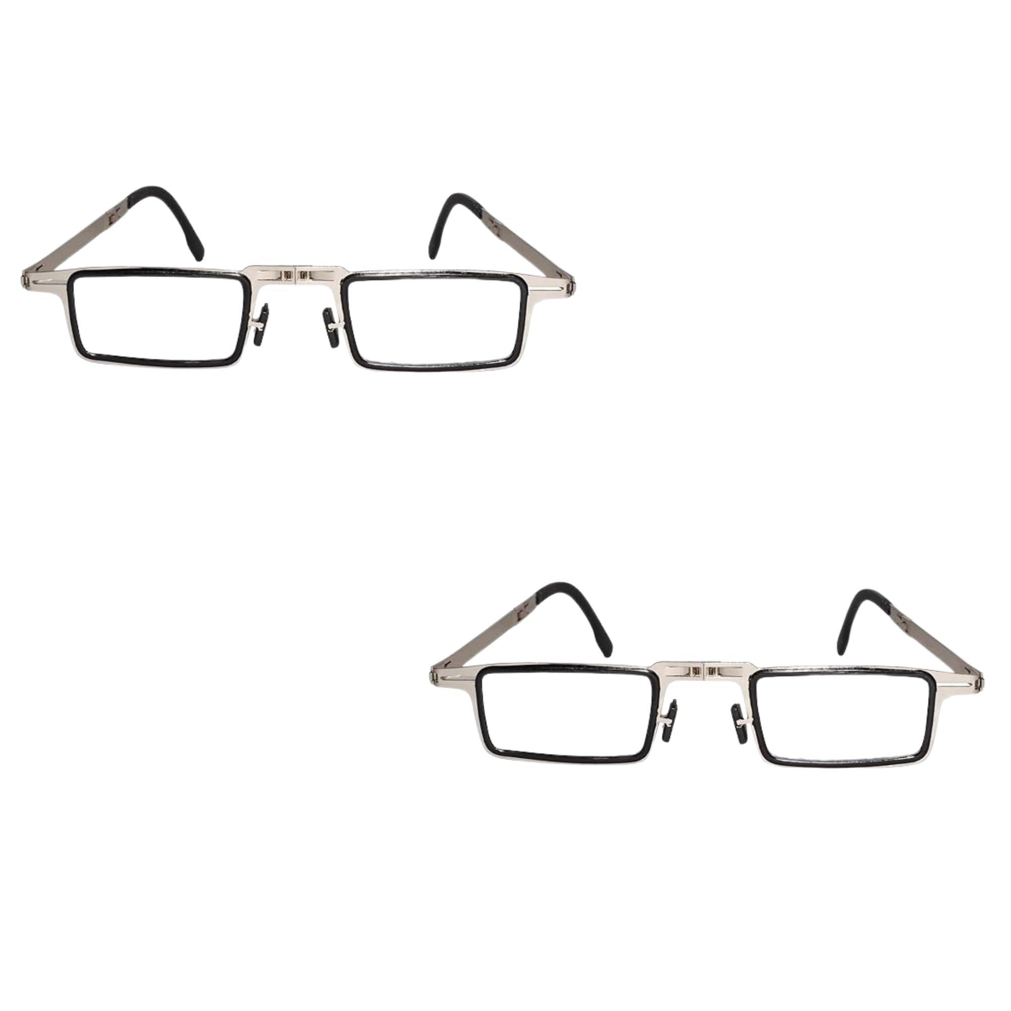 foldable metal reading glasses for men & women | progressive compact portable eyeglasses for reading & mobile use | lightweight durable frame | pocket size travel friendly (pack of 2)