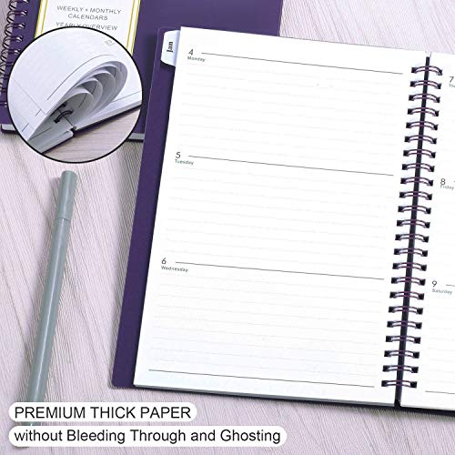 2021 Planner - Weekly & Monthly Planner, Flexible Cover,12 Monthly Tabs, 21 Notes Pages, Twin-Wire Binding with Two-Sided Inner Pocket