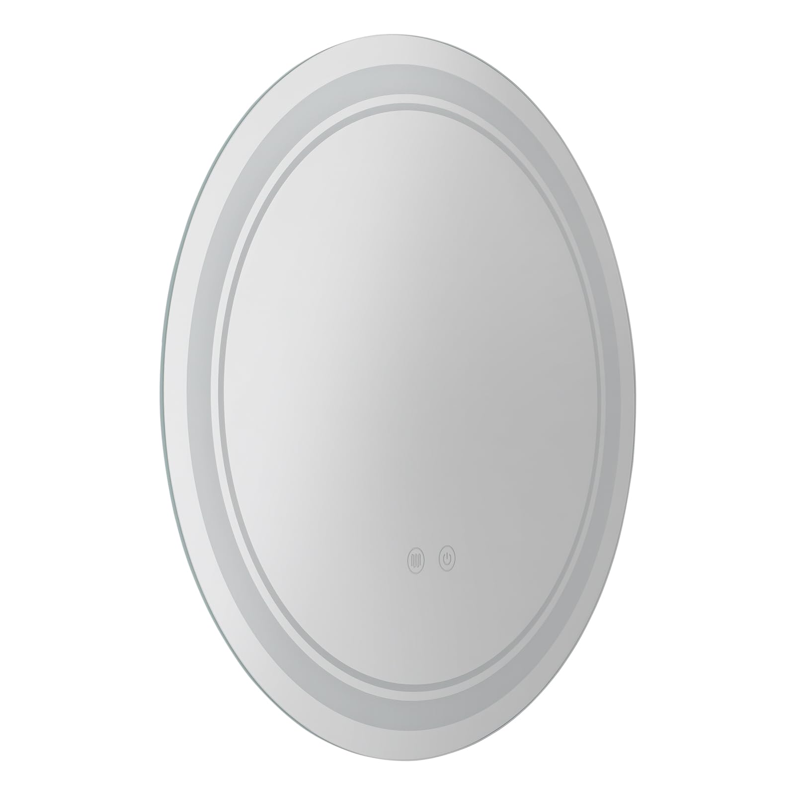 50 cm Runder Dimmbar LED Spiegel Bad mit Beleuchtung mit Memory und Antibeschlagfunktion, Touch-Schalter, 3 Lichtfarben einstellbar (3000K–6000K), Badezimmerspiegel für Make-up und Rasur