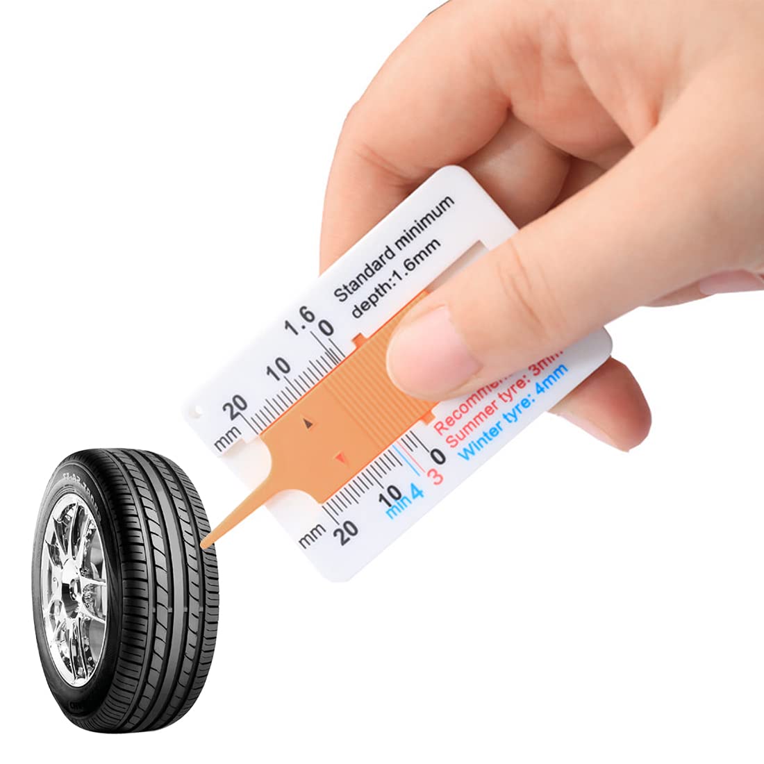 Jauge De Profondeur De Pneu 0-20 Mm – 2 Pièces, Précise Et Portable, Pour Voiture, Moto, Camion