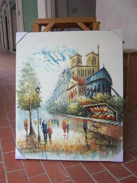 油彩 油絵 肉筆 パリ風景 原画　キャロライン・バーネットアメリカ女流人気画家 油彩 油絵 肉筆 パリ風景 原画 キャロライン・バーネット
