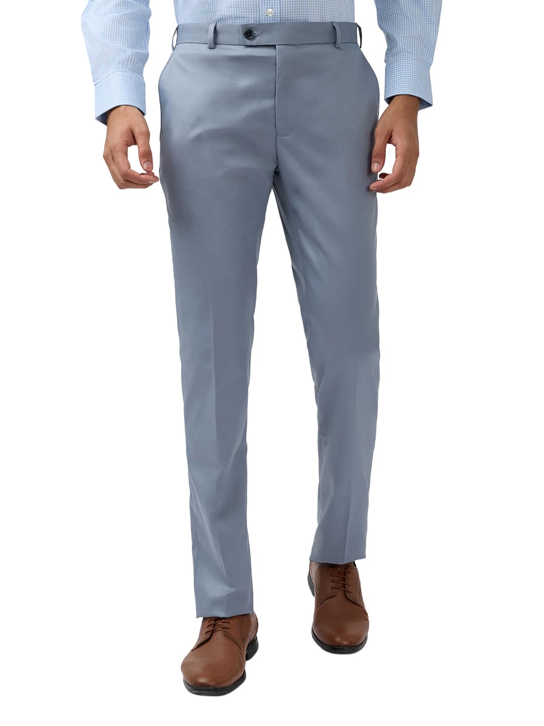 raymond Men Mid Rise Slim Fit Solid Pattern Poly Viscose Blend Flat Front Formal Trouser-picture-36