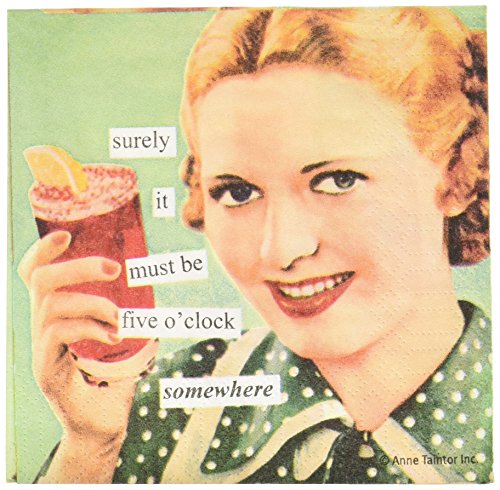 Paperproducts Design Anne Taintor Beverage/Cocktail Napkin, 5'o Clock Somewhere