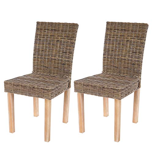 Design moderno Mendler Set 2X sedie Littau Kubu Rattan Sala Pranzo 56x43x89cm