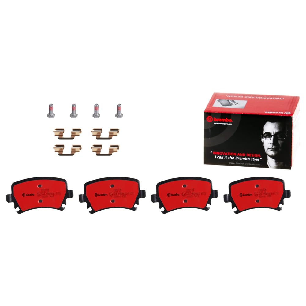 Brembo P85073N Premium Ceramic Rear Disc Brake Pad Set AUDI/AUDI (FAW)/SEAT/SKODA/SKODA (SVW)/VW/VW (FAW)/VW (SVW) OE# 3C0698451D