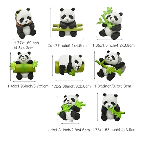 8 Figuras Miniatura de Panda en Resina para Decoración miniatura 7
