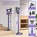 Cordless Vacuum Cleaner for Home, Lightweight Stick Vacuum Cordless Rechargeable with Power Suction, Up to 35 Mins Runtime, Hardwood Floor Vacuum for Pet Hair, Carpets, Tile(Dark Purple)