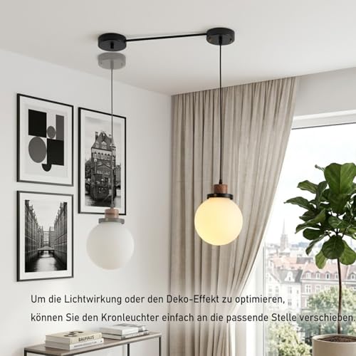 Cache-câbles de plafond en métal noir de 30 cm pour suspension - 4