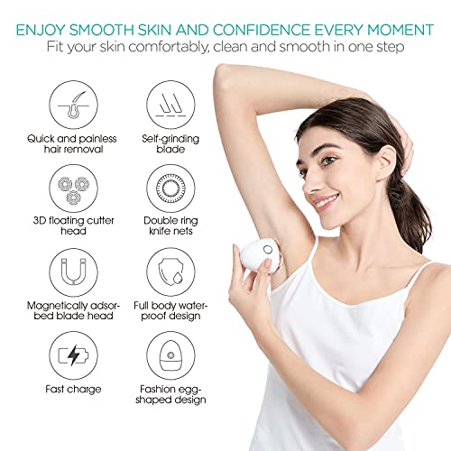 VOGOE Rasierer Damen Elektrisch, Nass & Trockenrasur Damenrasierer Elektrisch für Gesicht Beinen Achseln & Bikinizone, Kabelloser Wasserdicht Damen Rasierer Damen Elektrisch ES300 (Gold) - Image 3
