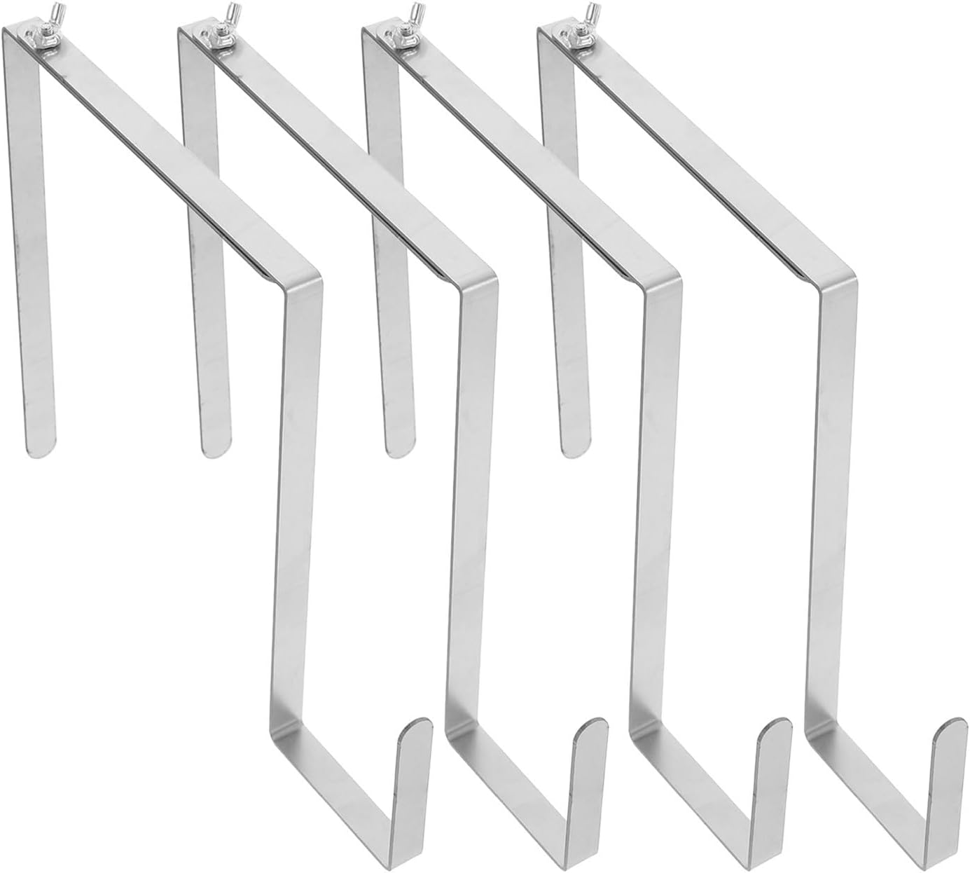 Wreath Hanger Tombstone Hook for Stainless Steel Adjustable 4pcs, Heavy-Duty Silver with Adjustable Structure 22-34.3cm, Versatile Cemetery Grave Decoration Memorial and Holiday