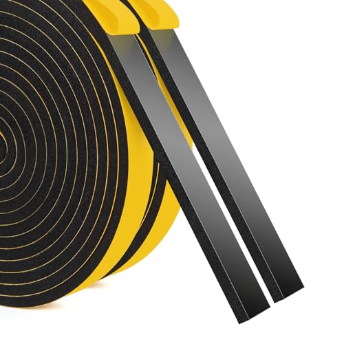 fowong 8m Dichtungsband Selbstklebend für Türen-NEU Premium Fensterdichtung 12mm(B) x6mm(D), Moosgummi Schaumstoffband Schallschutz&Kälteschutz-Energie...