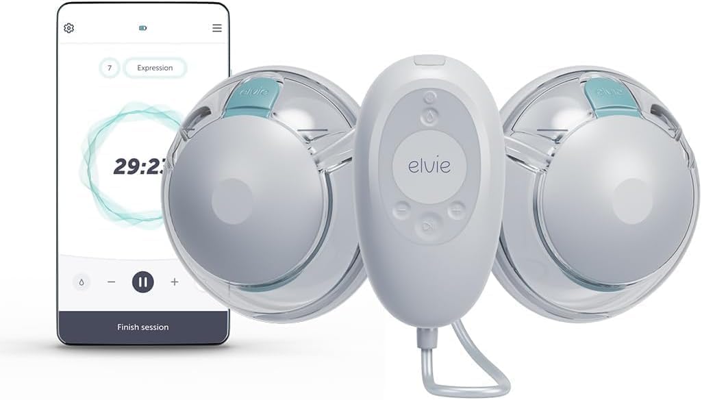 Elvie Stride 2 Hospital-Grade, App-Controlled Double Breast Pump - Hands-Free, Wearable, Ultra-Quiet & Electric with 10-Settings & Rechargeable