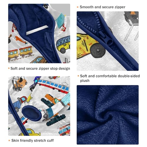 Image of Boys Fleece Jacket Hooded Autumn Winter Long Sleeve Thick Warm Outerwear;3-10 Years Kids Cute Fuzzy Jacket