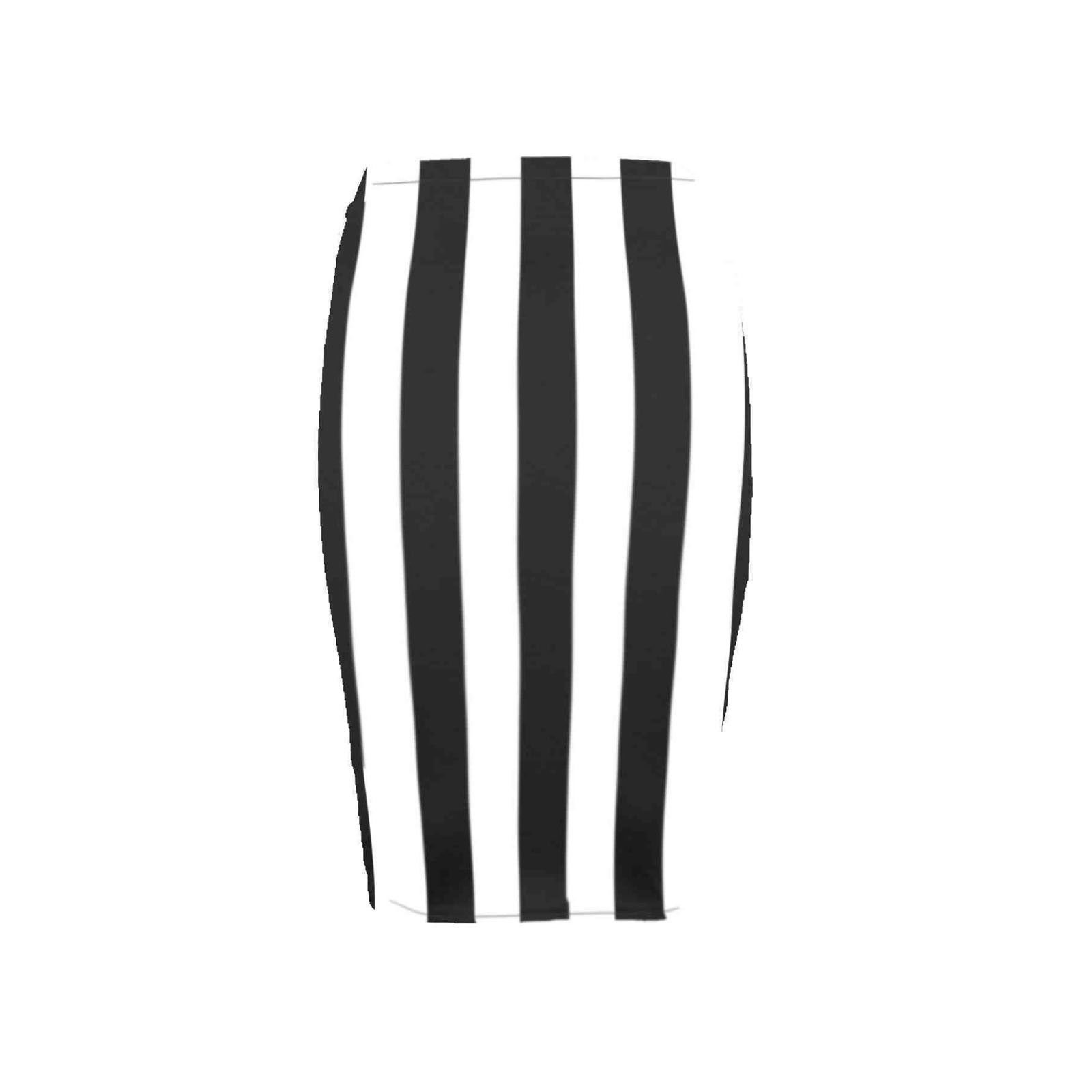 New Women Printed Midi Bodycon Pencil Skirt Ladies High Waist Tube Skirt Fancy Dress (XXL (UK 20-22), Vertical Stripe)