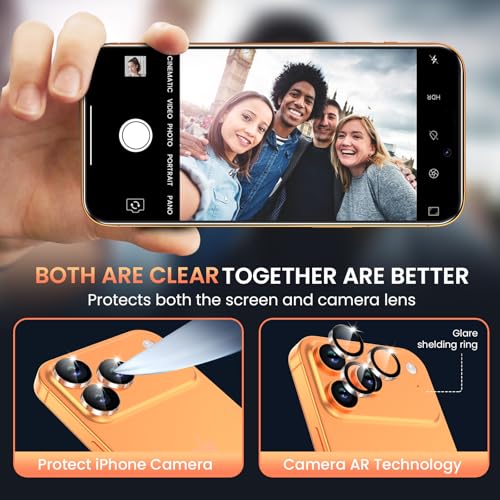 Image of Fotbor Compatible for 3 Pack iPhone 17 Pro Max Screen Protector with 1 Set Camera Lens Protector, 2025 Upgrade 9H+ Premium Tempered Glass 17 Promax, Easy Installation Kits, 6.9 inch