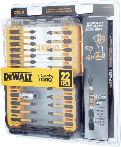 Image of DEWALT FlexTorq Impact Driver Bit Set, 22-Piece (DWA2FTS22IR) (Pack of 5)