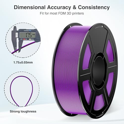 Image of Dual Color Silk PLA Fialment 1.75mm, Black Purple Color Changing Filament 1KG, High Speed PLA Shiny Coextrusion 3D Printing Filament for Bambu Lab, AMS, Amslite, Fits Most FDM 3D Printers