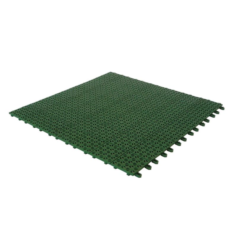 Set da 9 Piastrelle Flessibili in Plastica 55,5 x 55,5 cm da esterno, drenanti e autobloccanti Colore Verde